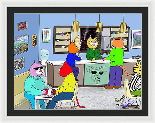 Coffee Cats - Framed Print