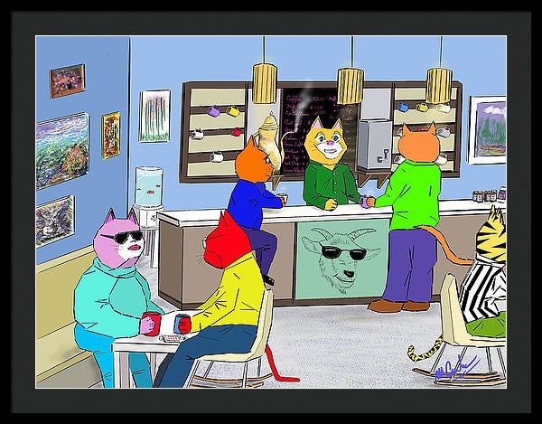 Coffee Cats - Framed Print