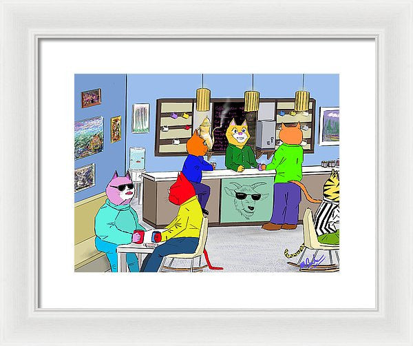 Coffee Cats - Framed Print