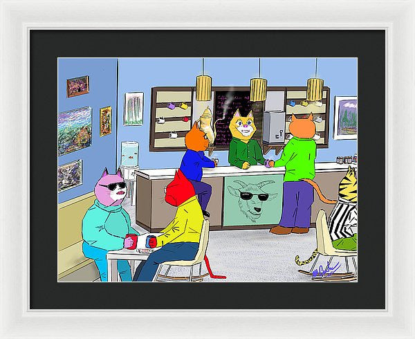Coffee Cats - Framed Print