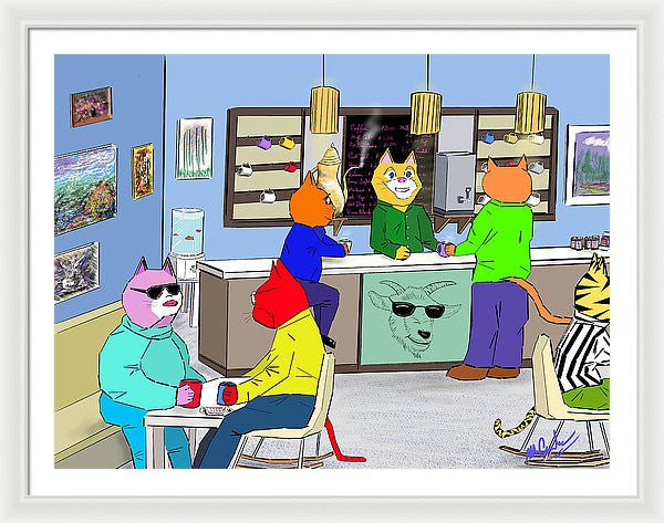 Coffee Cats - Framed Print