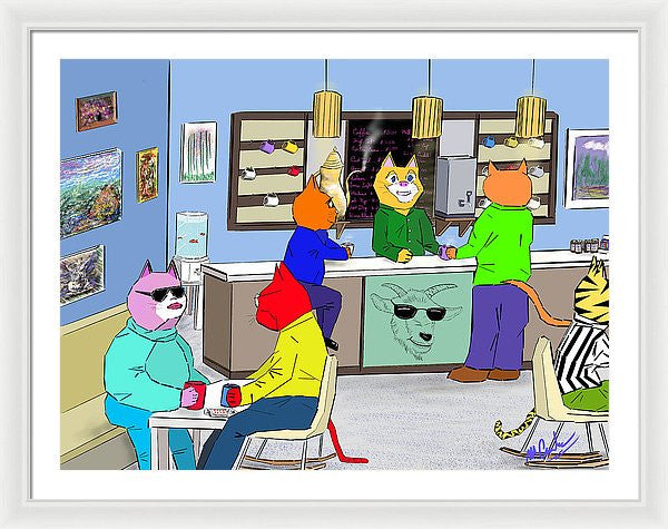 Coffee Cats - Framed Print