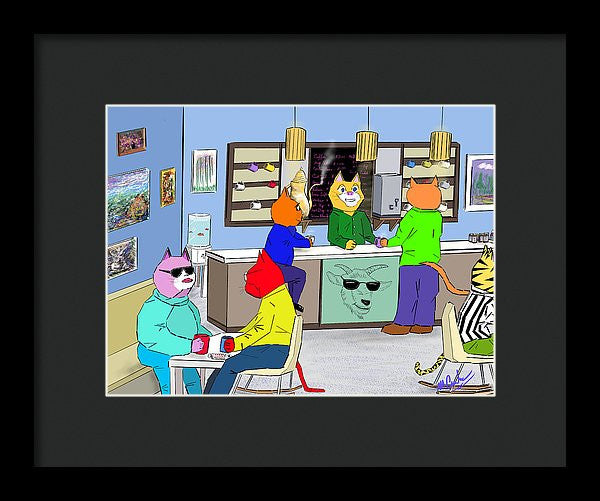 Coffee Cats - Framed Print