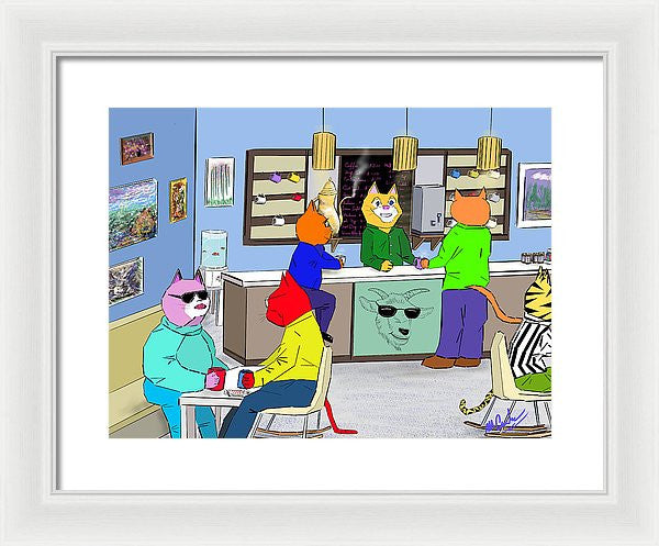 Coffee Cats - Framed Print