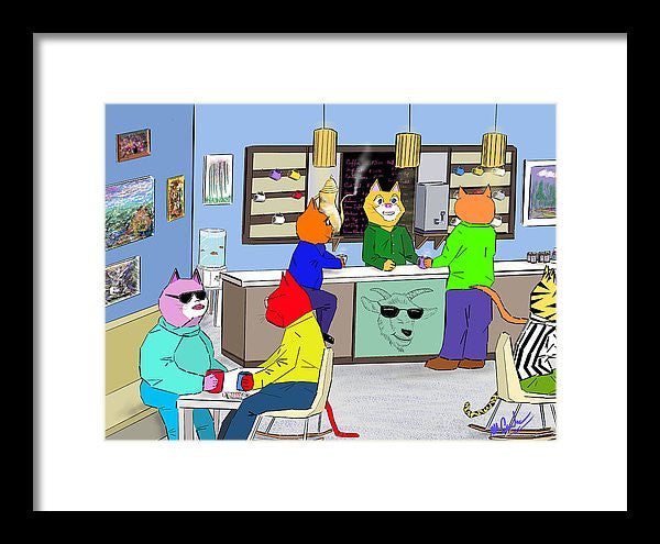 Coffee Cats - Framed Print