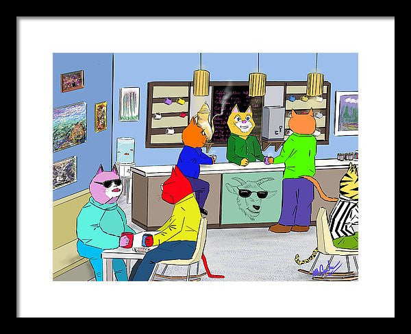 Coffee Cats - Framed Print
