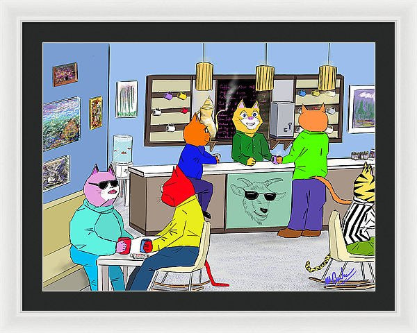 Coffee Cats - Framed Print