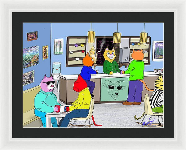 Coffee Cats - Framed Print