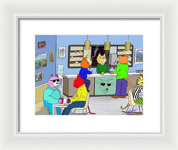 Coffee Cats - Framed Print