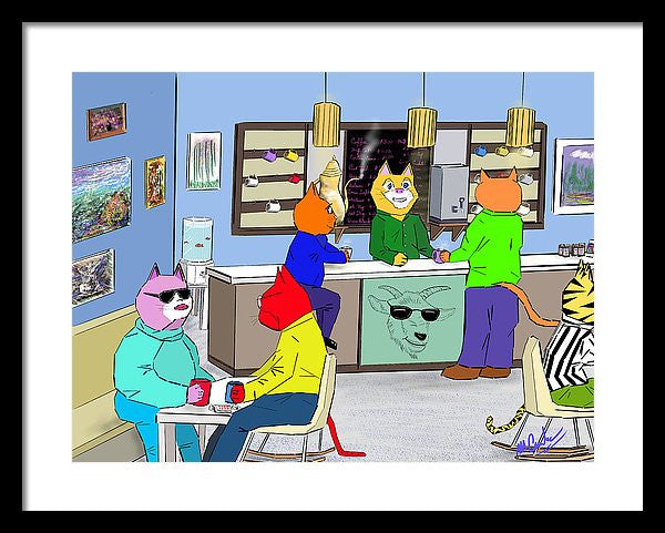 Coffee Cats - Framed Print