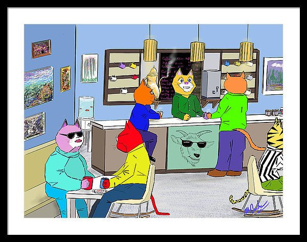 Coffee Cats - Framed Print