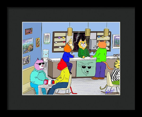 Coffee Cats - Framed Print