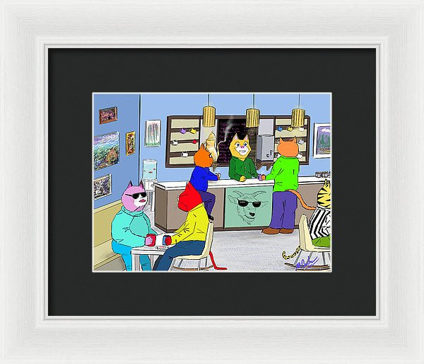 Coffee Cats - Framed Print