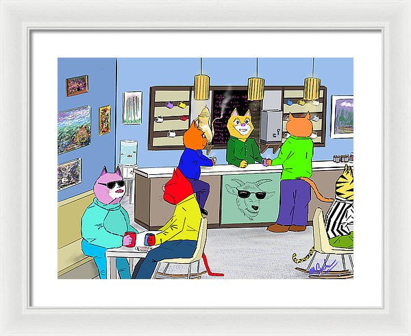 Coffee Cats - Framed Print