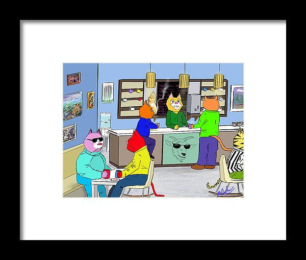Coffee Cats - Framed Print
