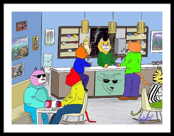 Coffee Cats - Framed Print