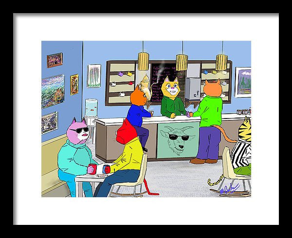 Coffee Cats - Framed Print