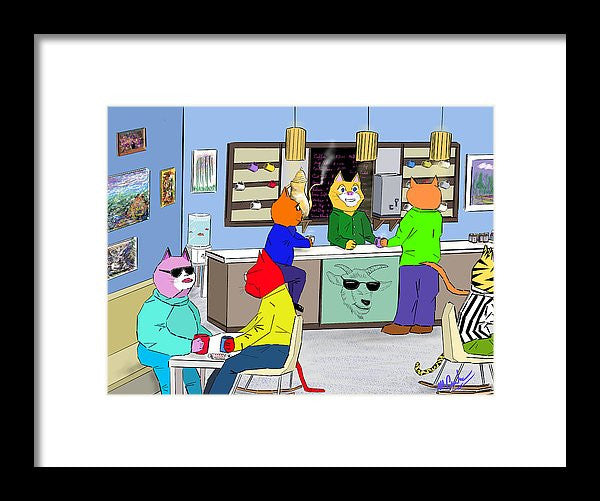 Coffee Cats - Framed Print