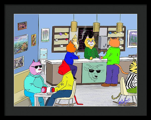 Coffee Cats - Framed Print