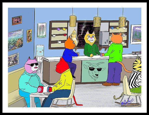 Coffee Cats - Framed Print