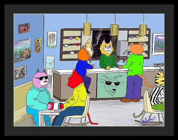 Coffee Cats - Framed Print
