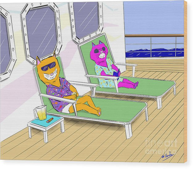 Cruise Cats - Wood Print
