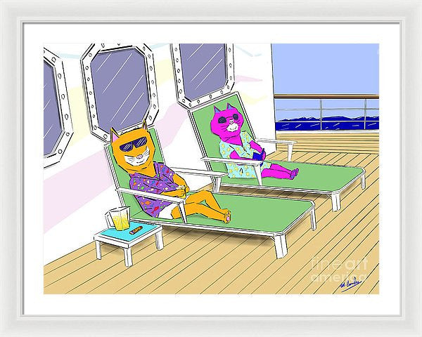 Cruise Cats - Framed Print