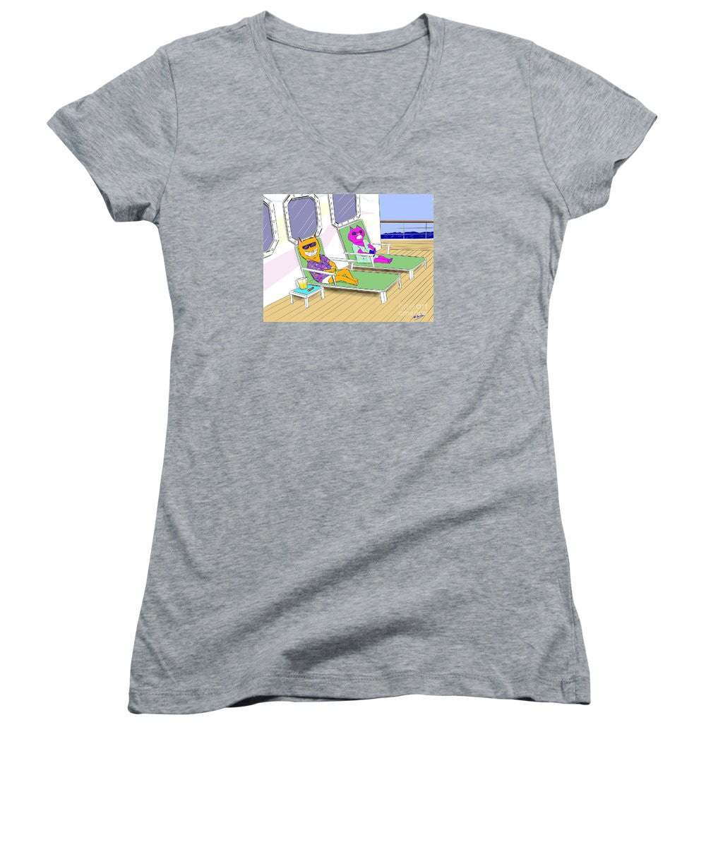 Cruise Cats - Women's V-Neck T-Shirt (Junior Cut)