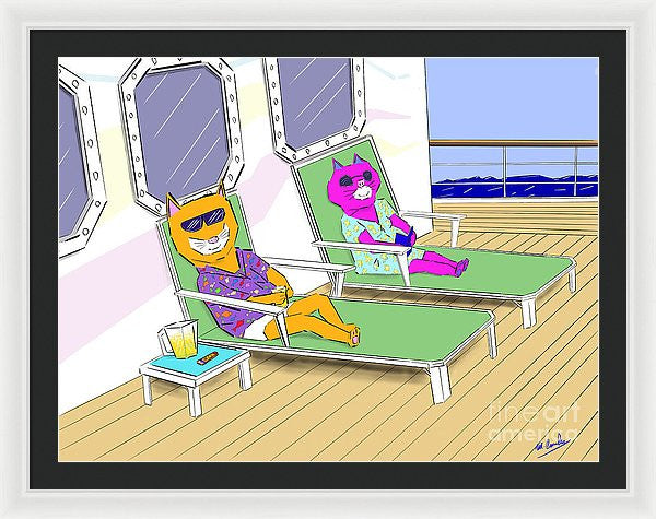 Cruise Cats - Framed Print