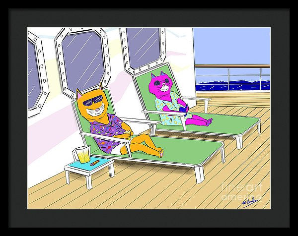Cruise Cats - Framed Print