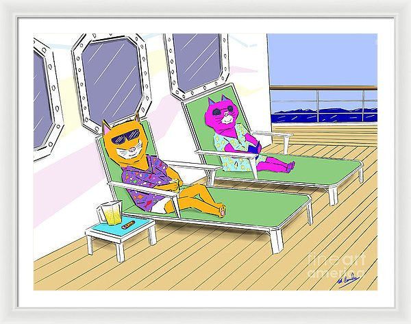 Cruise Cats - Framed Print