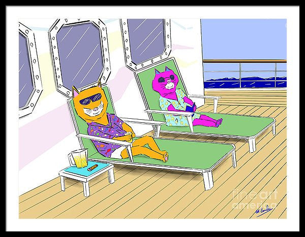 Cruise Cats - Framed Print