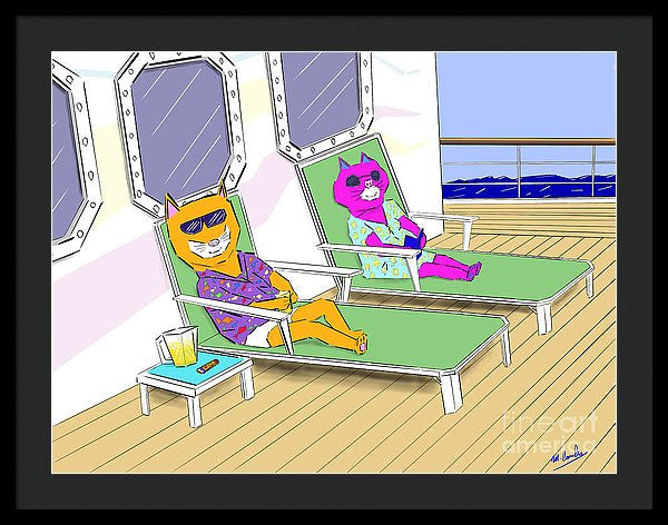 Cruise Cats - Framed Print