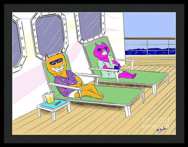 Cruise Cats - Framed Print