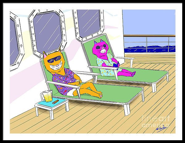 Cruise Cats - Framed Print