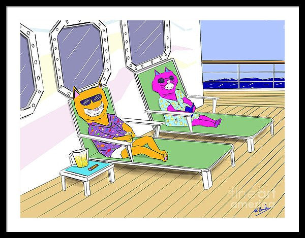 Cruise Cats - Framed Print