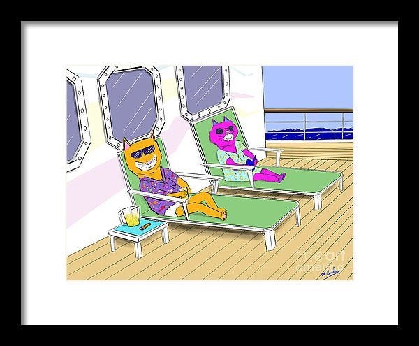 Cruise Cats - Framed Print