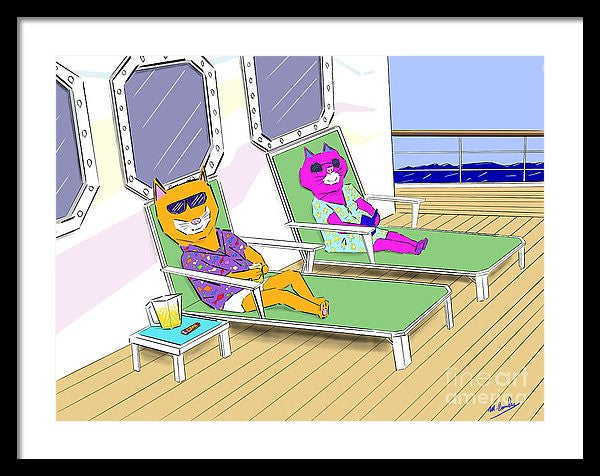 Cruise Cats - Framed Print