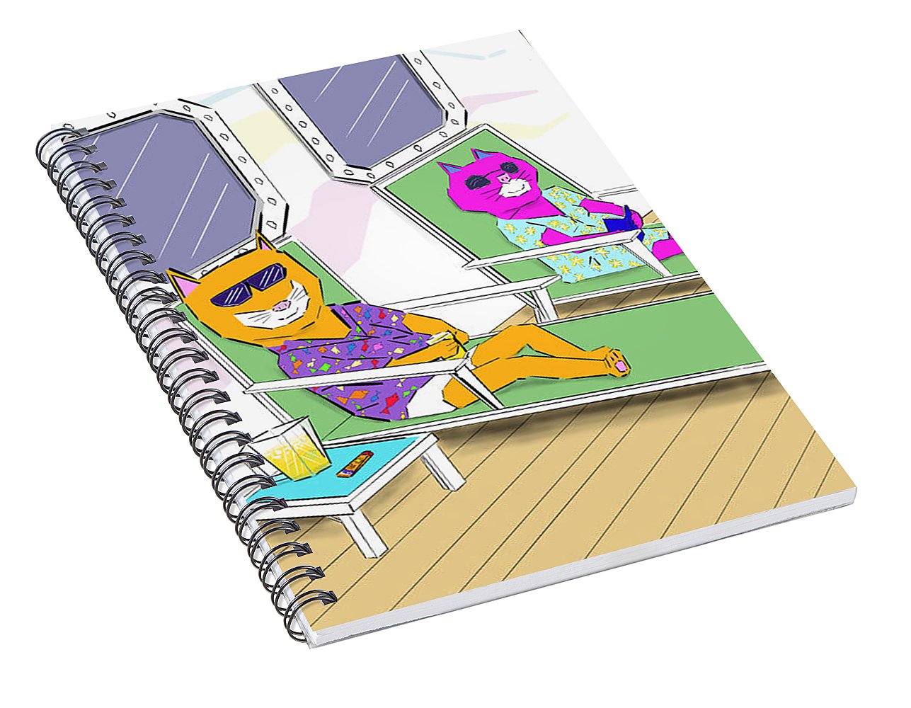 Cruise Cats - Spiral Notebook