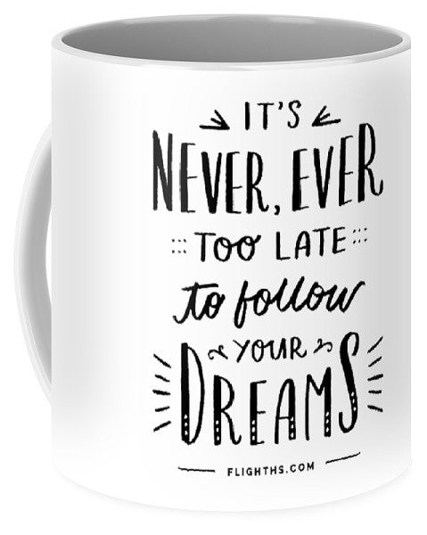 Never Too Late Text - Mug