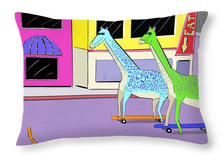There Were Two Giraffes - Throw Pillow