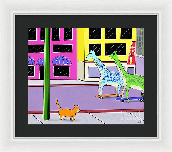 There Were Two Giraffes - Framed Print