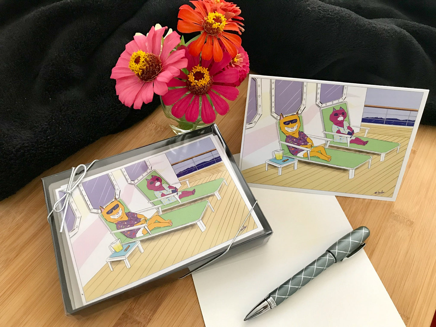 Cruise Cats Notecards and Bundles - Signed