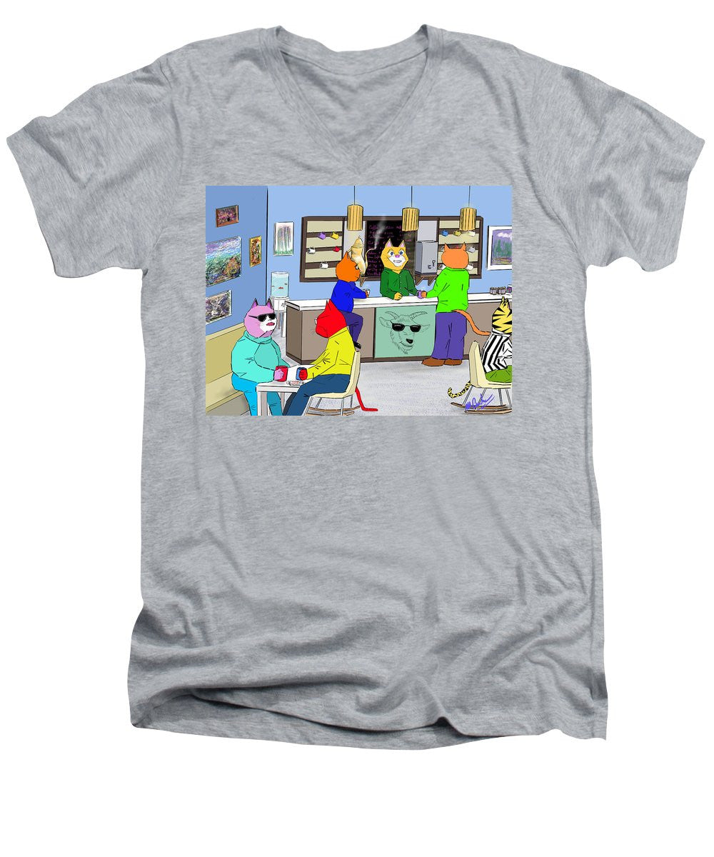 Coffee Cats - Men's V-Neck T-Shirt