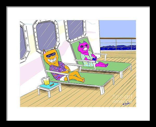 Cruise Cats - Framed Print