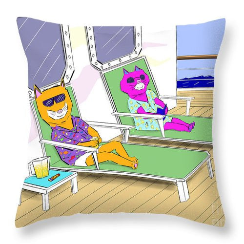 Cruise Cats - Throw Pillow