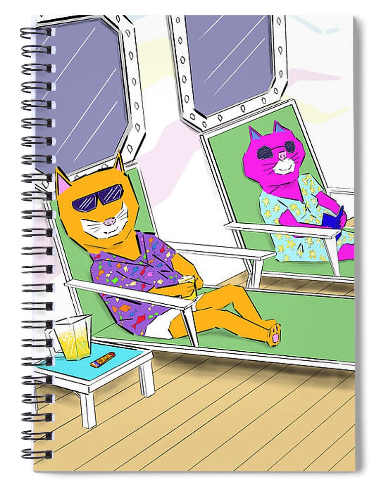 Cruise Cats - Spiral Notebook