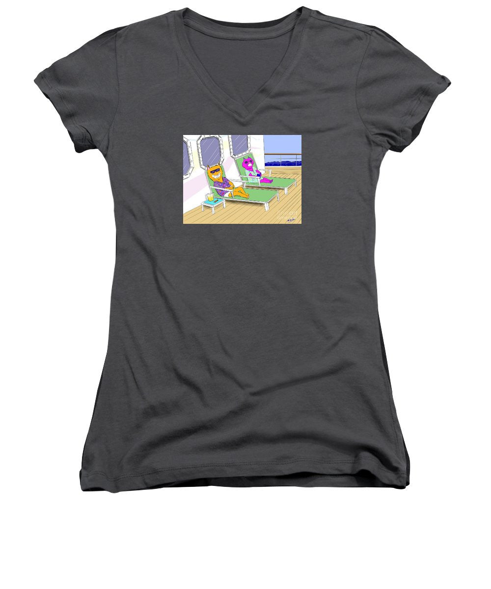 Cruise Cats - Women's V-Neck T-Shirt (Junior Cut)