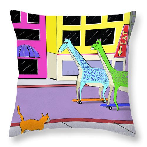 There Were Two Giraffes - Throw Pillow